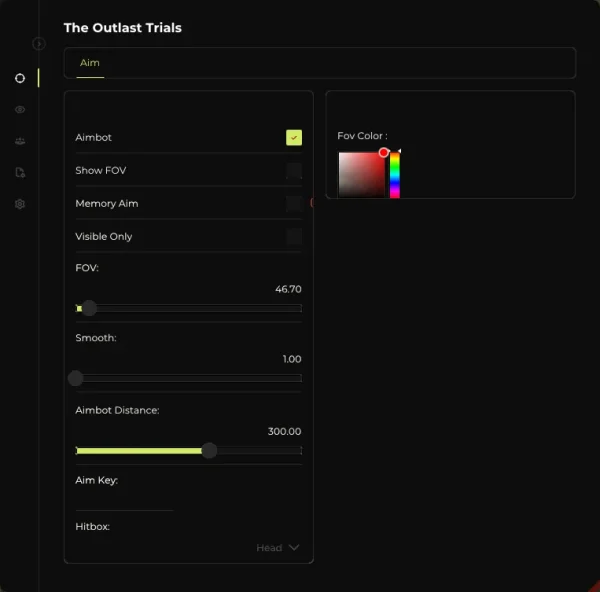 Elysium Outlast cheat menu - Aim